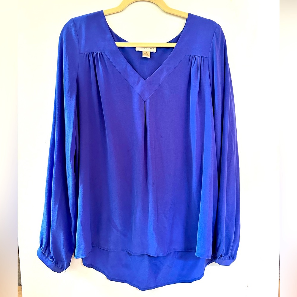 Kenar Cobalt Silk Blouse